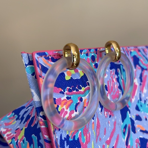 Frosted Lucite Door Knocker Earrings - Picture 8 of 16